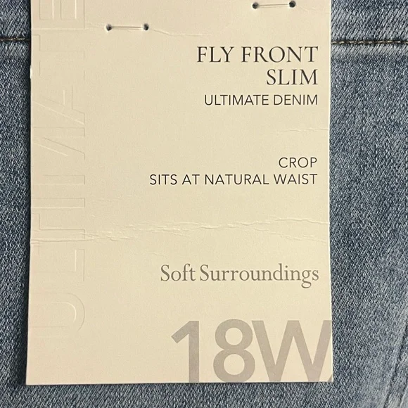 Woman’s Soft Surroundings ultimate denim slim leg crop jeans light wash 18W NWT - Picture 3 of 8